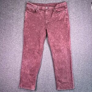 Levis 541 Jeans Men 40x32 Burgundy Athletic Taper Acid Wash Grunge Stretch Denim